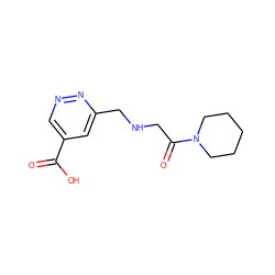 O=C(O)c1cnnc(CNCC(=O)N2CCCCC2)c1 ZINC000653721507