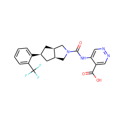 O=C(O)c1cnncc1NC(=O)N1C[C@H]2C[C@@H](c3ccccc3C(F)(F)F)C[C@H]2C1 ZINC000299836997