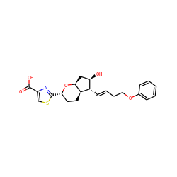 O=C(O)c1csc([C@H]2CC[C@H]3[C@H](C[C@@H](O)[C@@H]3/C=C/CCOc3ccccc3)O2)n1 ZINC000653905726