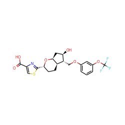 O=C(O)c1csc([C@H]2CC[C@H]3[C@H](C[C@@H](O)[C@@H]3COc3cccc(OC(F)(F)F)c3)O2)n1 ZINC000653891102