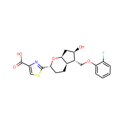 O=C(O)c1csc([C@H]2CC[C@H]3[C@H](C[C@@H](O)[C@@H]3COc3ccccc3F)O2)n1 ZINC000653887031