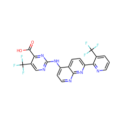 O=C(O)c1nc(Nc2ccnc3nc(-c4ncccc4C(F)(F)F)ccc23)ncc1C(F)(F)F ZINC000058541189