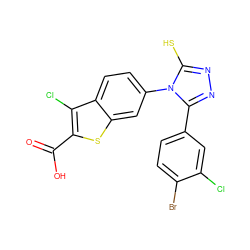 O=C(O)c1sc2cc(-n3c(S)nnc3-c3ccc(Br)c(Cl)c3)ccc2c1Cl ZINC000096273167