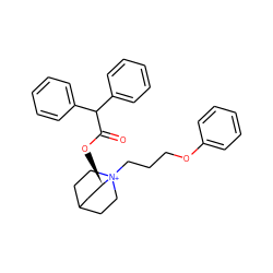 O=C(O[C@@H]1CC2CC[N+]1(CCCOc1ccccc1)CC2)C(c1ccccc1)c1ccccc1 ZINC000204919421