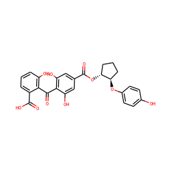 O=C(O[C@@H]1CCC[C@H]1Oc1ccc(O)cc1)c1cc(O)c(C(=O)c2c(O)cccc2C(=O)O)c(O)c1 ZINC000013760683