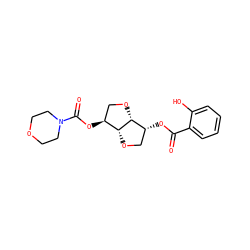 O=C(O[C@@H]1CO[C@@H]2[C@@H](OC(=O)N3CCOCC3)CO[C@H]12)c1ccccc1O ZINC000045318682