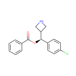 O=C(O[C@H](c1ccc(Cl)cc1)C1CNC1)c1ccccc1 ZINC000206914460