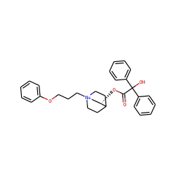 O=C(O[C@H]1C[N+]2(CCCOc3ccccc3)CCC1CC2)C(O)(c1ccccc1)c1ccccc1 ZINC000043023050