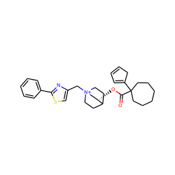 O=C(O[C@H]1C[N+]2(Cc3csc(-c4ccccc4)n3)CCC1CC2)C1(C2=CC=CC2)CCCCCC1 ZINC000103278237