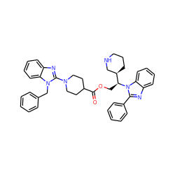 O=C(OC[C@@H]([C@@H]1CCCNC1)n1c(-c2ccccc2)nc2ccccc21)C1CCN(c2nc3ccccc3n2Cc2ccccc2)CC1 ZINC000169353029