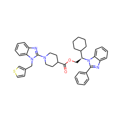 O=C(OC[C@@H](C1CCCCC1)n1c(-c2ccccc2)nc2ccccc21)C1CCN(c2nc3ccccc3n2Cc2ccsc2)CC1 ZINC000169353027