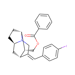 O=C(OC[C@@H]1[C@H]2C[C@H]3CC[C@H]1N3C/C2=C\c1ccc(I)cc1)c1ccccc1 ZINC000253633705