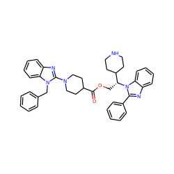 O=C(OC[C@H](C1CCNCC1)n1c(-c2ccccc2)nc2ccccc21)C1CCN(c2nc3ccccc3n2Cc2ccccc2)CC1 ZINC000098207928