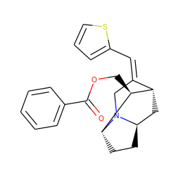 O=C(OC[C@H]1[C@H]2C[C@H]3CC[C@H]1N3C/C2=C\c1cccs1)c1ccccc1 ZINC000253739986