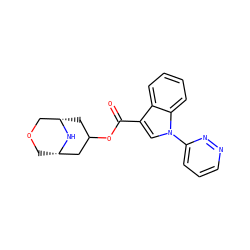 O=C(OC1C[C@H]2COC[C@@H](C1)N2)c1cn(-c2cccnn2)c2ccccc12 ZINC001772600755