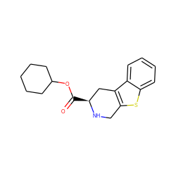 O=C(OC1CCCCC1)[C@H]1Cc2c(sc3ccccc23)CN1 ZINC000036187809