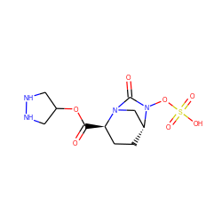 O=C(OC1CNNC1)[C@@H]1CC[C@@H]2CN1C(=O)N2OS(=O)(=O)O ZINC000096168662