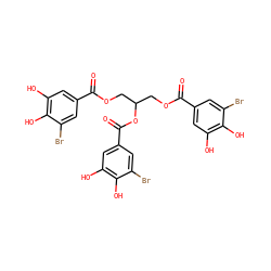 O=C(OCC(COC(=O)c1cc(O)c(O)c(Br)c1)OC(=O)c1cc(O)c(O)c(Br)c1)c1cc(O)c(O)c(Br)c1 ZINC001772601266