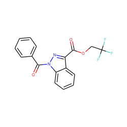 O=C(OCC(F)(F)F)c1nn(C(=O)c2ccccc2)c2ccccc12 ZINC000072176203