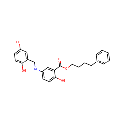O=C(OCCCCc1ccccc1)c1cc(NCc2cc(O)ccc2O)ccc1O ZINC000013735435