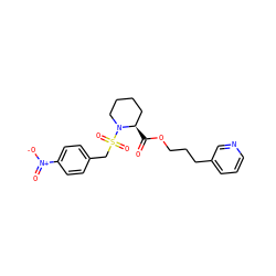 O=C(OCCCc1cccnc1)[C@@H]1CCCCN1S(=O)(=O)Cc1ccc([N+](=O)[O-])cc1 ZINC001772587228