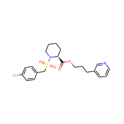 O=C(OCCCc1cccnc1)[C@@H]1CCCCN1S(=O)(=O)Cc1ccc(Cl)cc1 ZINC001772596156