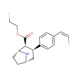 O=C(OCCF)[C@H]1[C@@H](c2ccc(/C=C\I)cc2)C[C@@H]2CC[C@H]1N2 ZINC000028711363