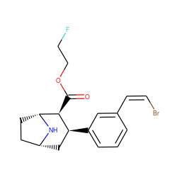 O=C(OCCF)[C@H]1[C@@H](c2cccc(/C=C\Br)c2)C[C@@H]2CC[C@H]1N2 ZINC000169365925