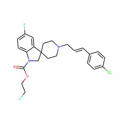 O=C(OCCF)N1CC2(CCN(C/C=C/c3ccc(Cl)cc3)CC2)c2cc(F)ccc21 ZINC001772572433