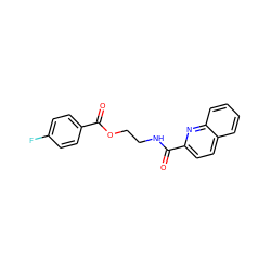 O=C(OCCNC(=O)c1ccc2ccccc2n1)c1ccc(F)cc1 ZINC000005446860