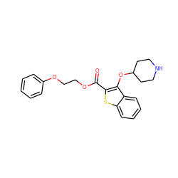 O=C(OCCOc1ccccc1)c1sc2ccccc2c1OC1CCNCC1 ZINC000169307396