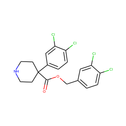 O=C(OCc1ccc(Cl)c(Cl)c1)C1(c2ccc(Cl)c(Cl)c2)CCNCC1 ZINC000064560856