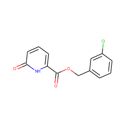 O=C(OCc1cccc(Cl)c1)c1cccc(=O)[nH]1 ZINC000028969040