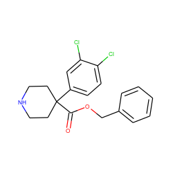 O=C(OCc1ccccc1)C1(c2ccc(Cl)c(Cl)c2)CCNCC1 ZINC000064549716