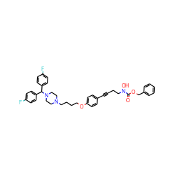 O=C(OCc1ccccc1)N(O)CCC#Cc1ccc(OCCCCN2CCN(C(c3ccc(F)cc3)c3ccc(F)cc3)CC2)cc1 ZINC000028133733