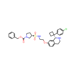 O=C(OCc1ccccc1)N1CC[C@@H](S(=O)(=O)NCCOc2ccc3c(c2)[C@H](C2(c4ccc(Cl)cc4)CCC2)NCC3)C1 ZINC000114978904