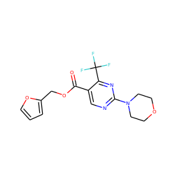 O=C(OCc1ccco1)c1cnc(N2CCOCC2)nc1C(F)(F)F ZINC000001027020