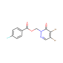 O=C(OCn1ncc(Br)c(Br)c1=O)c1ccc(F)cc1 ZINC000001386258