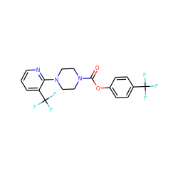 O=C(Oc1ccc(C(F)(F)F)cc1)N1CCN(c2ncccc2C(F)(F)F)CC1 ZINC000049021638