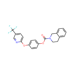 O=C(Oc1ccc(Oc2ccc(C(F)(F)F)cn2)cc1)N1CCc2ccccc2C1 ZINC000028826689