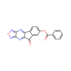 O=C(Oc1ccc2c(c1)C(=O)c1nc3nonc3nc1-2)c1ccccc1 ZINC001772641697