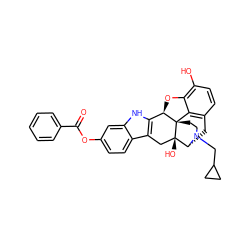 O=C(Oc1ccc2c3c([nH]c2c1)[C@H]1Oc2c(O)ccc4c2[C@@]12CCN(CC1CC1)[C@H](C4)[C@]2(O)C3)c1ccccc1 ZINC000028522684