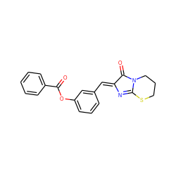 O=C(Oc1cccc(/C=C2\N=C3SCCCN3C2=O)c1)c1ccccc1 ZINC000169329801