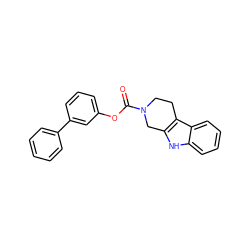 O=C(Oc1cccc(-c2ccccc2)c1)N1CCc2c([nH]c3ccccc23)C1 ZINC000095596701