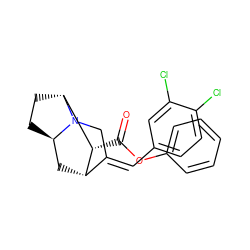 O=C(Oc1ccccc1)[C@@H]1[C@H]2C[C@H]3CC[C@H]1N3C/C2=C\c1ccc(Cl)c(Cl)c1 ZINC000253632611