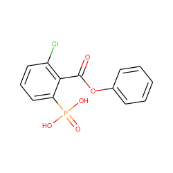 O=C(Oc1ccccc1)c1c(Cl)cccc1P(=O)(O)O ZINC000002311110