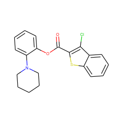 O=C(Oc1ccccc1N1CCCCC1)c1sc2ccccc2c1Cl ZINC000004307718