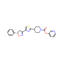 O=C(Oc1cccnc1)N1CCC(c2nc(C3=NO[C@H](c4ccccc4)C3)cs2)CC1 ZINC000653852895