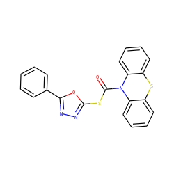 O=C(Sc1nnc(-c2ccccc2)o1)N1c2ccccc2Sc2ccccc21 ZINC000000912714