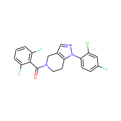 O=C(c1c(F)cccc1F)N1CCc2c(cnn2-c2ccc(F)cc2Cl)C1 ZINC000028708535